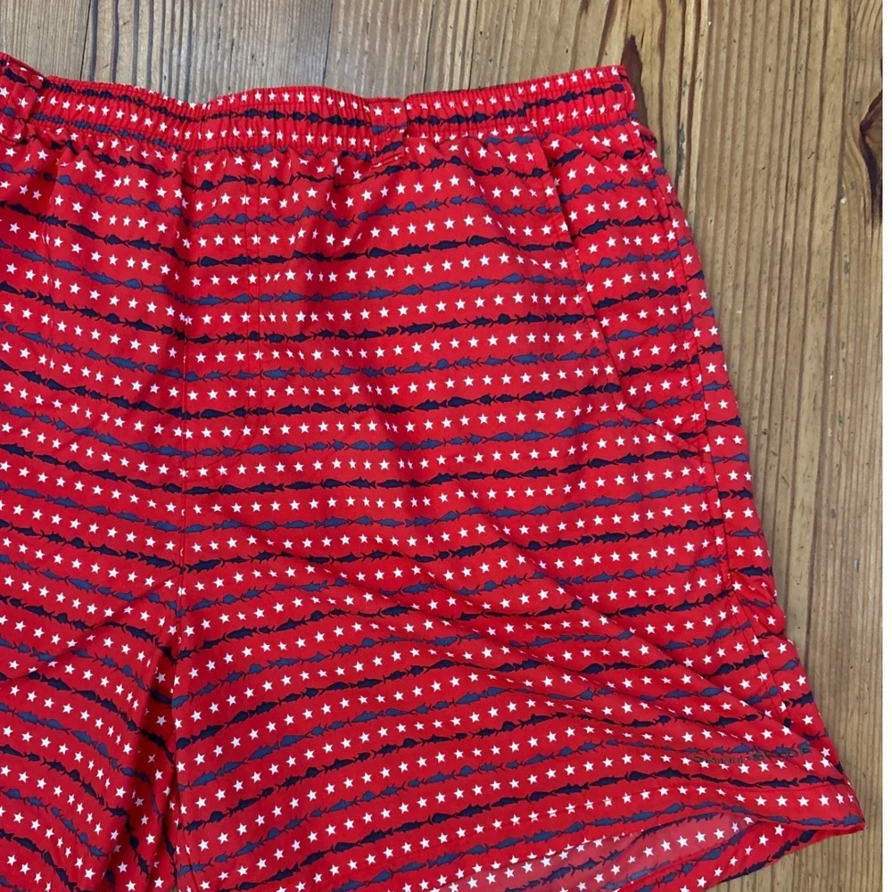 Columbia Swim Trunks Mens Red Patriotic Star Fish PFG Shorts SIZE L
